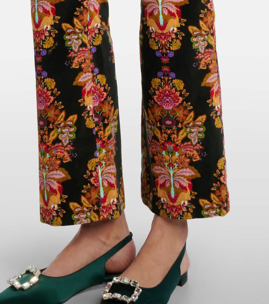 24/7 printed cropped cotton flared pants