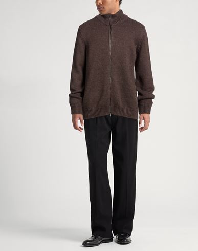 Man Cardigan Brown Size L Wool