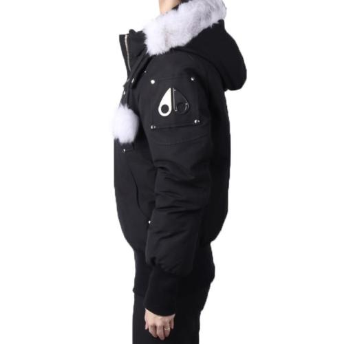 Feather down hooded jacket - Black