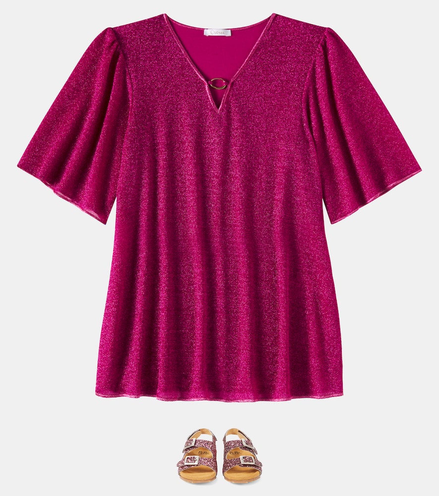 Oséree Kids Lumière lamé beach dress