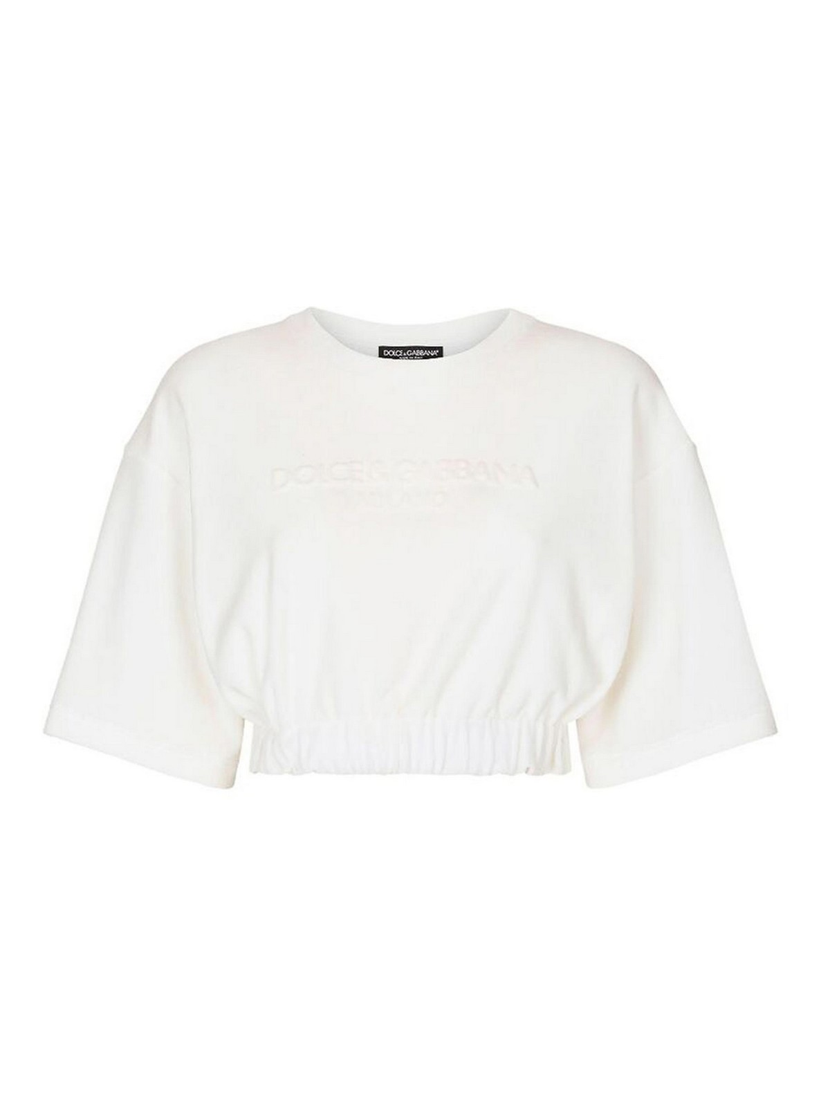 Elasticated-waistband cotton-blend t-shirt