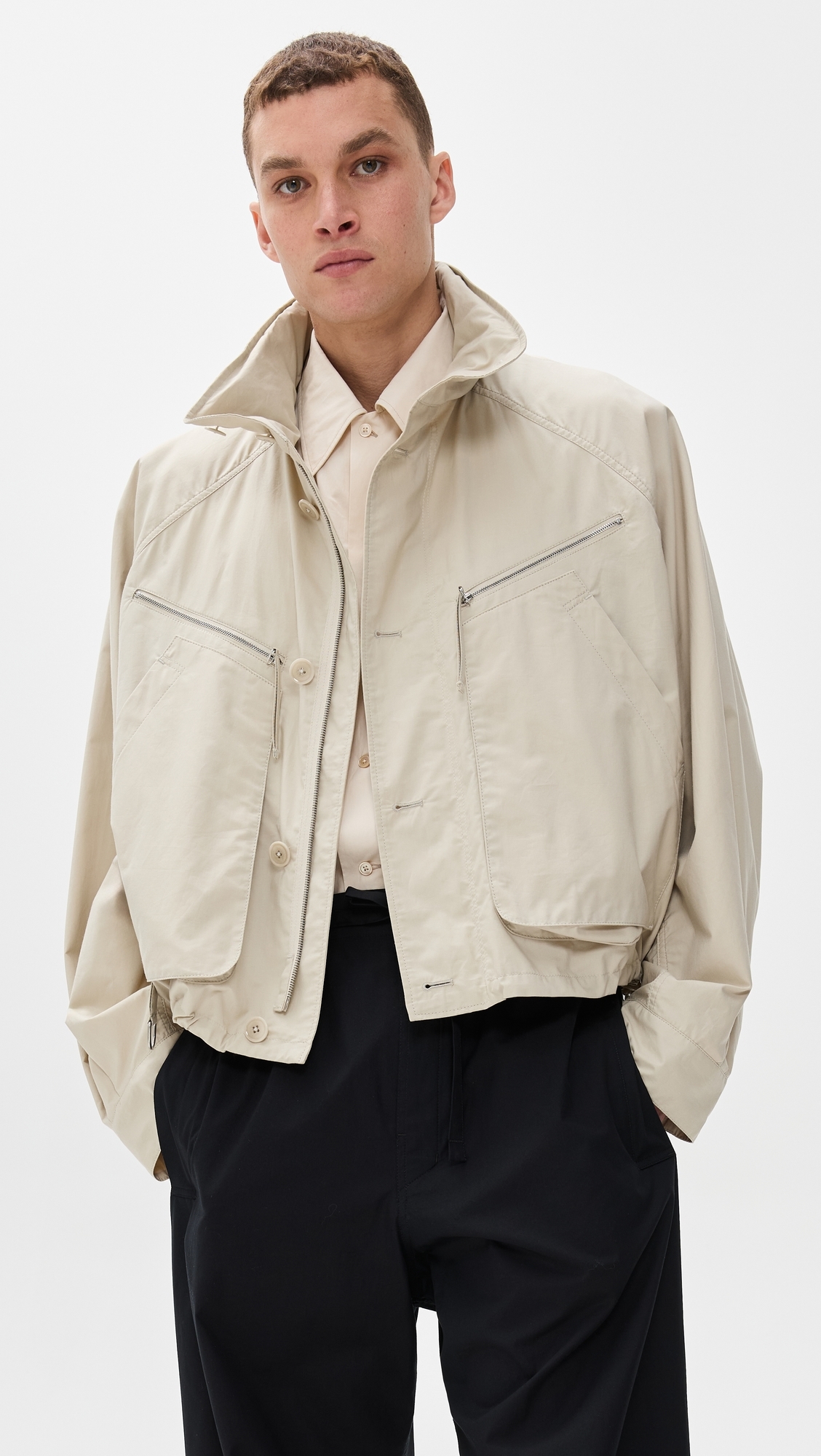 Lemaire Parachute Blouson Jacket Stone Beige