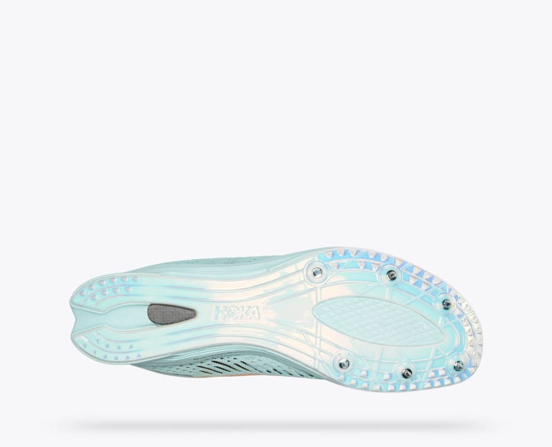 HOKA Cielo X MD Shoes in Blue Glass/Radiant Yellow