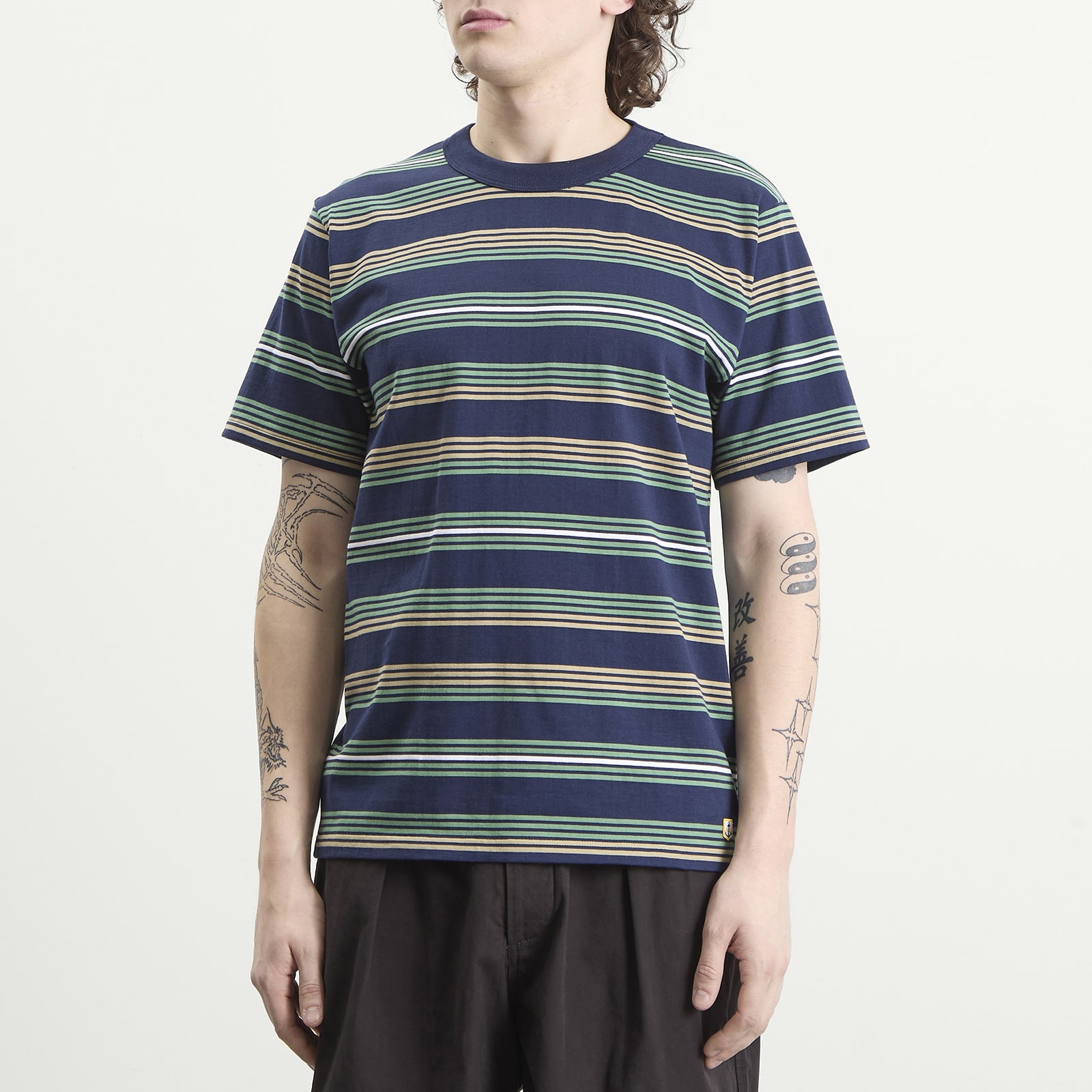 Men's Multi Stripe T-Shirt in Marine Deep/Ivy/Treehouse /
