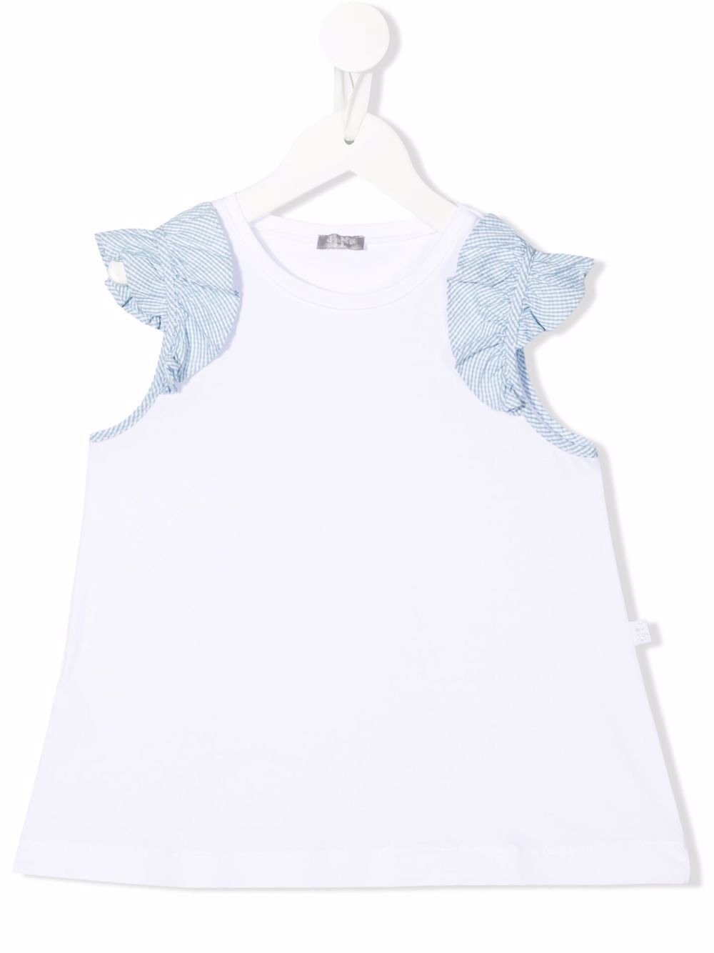 Two-tone ruffled vest - White