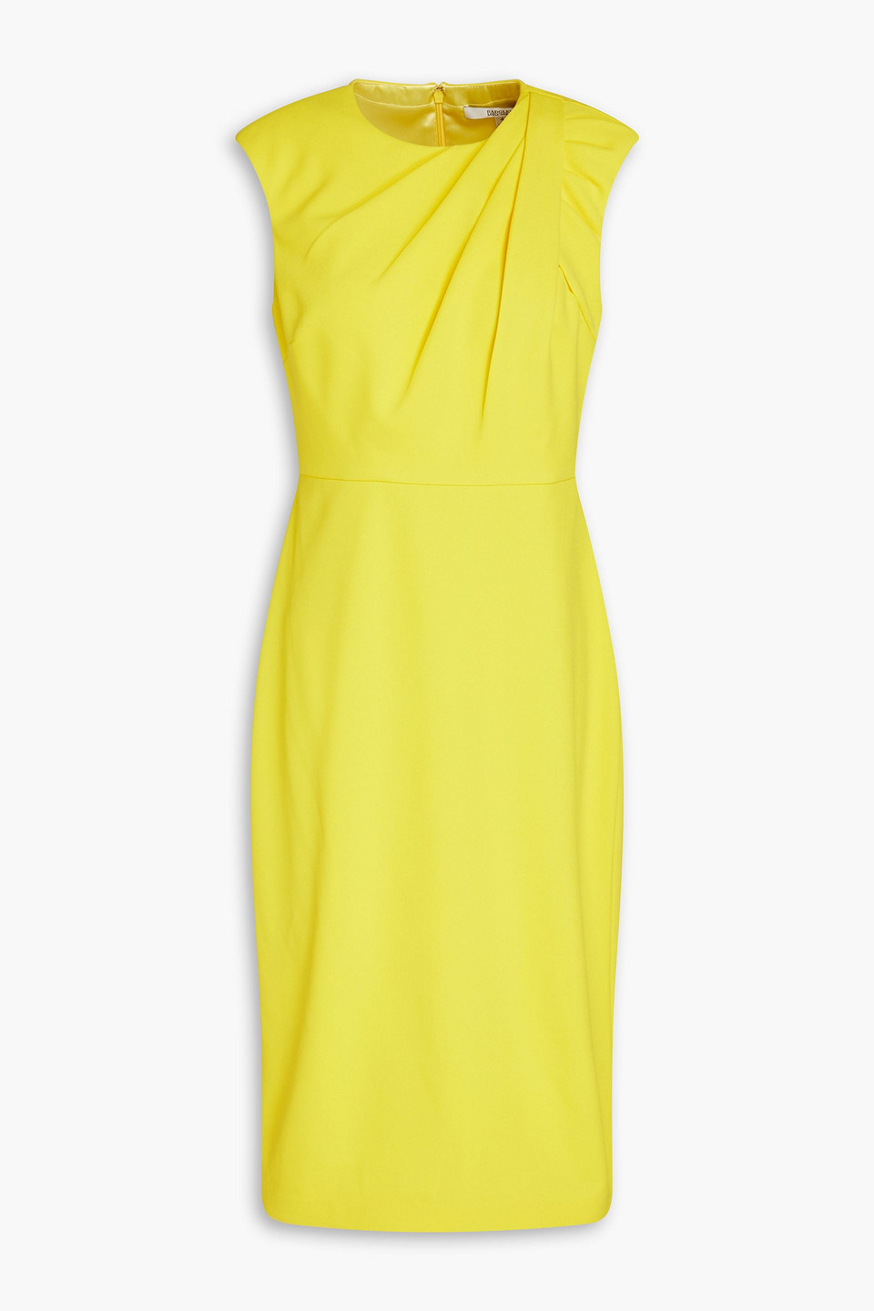 Badgley Mischka - Plissiertes Kleid aus Stretch-Crêpe - Gelb - US 4