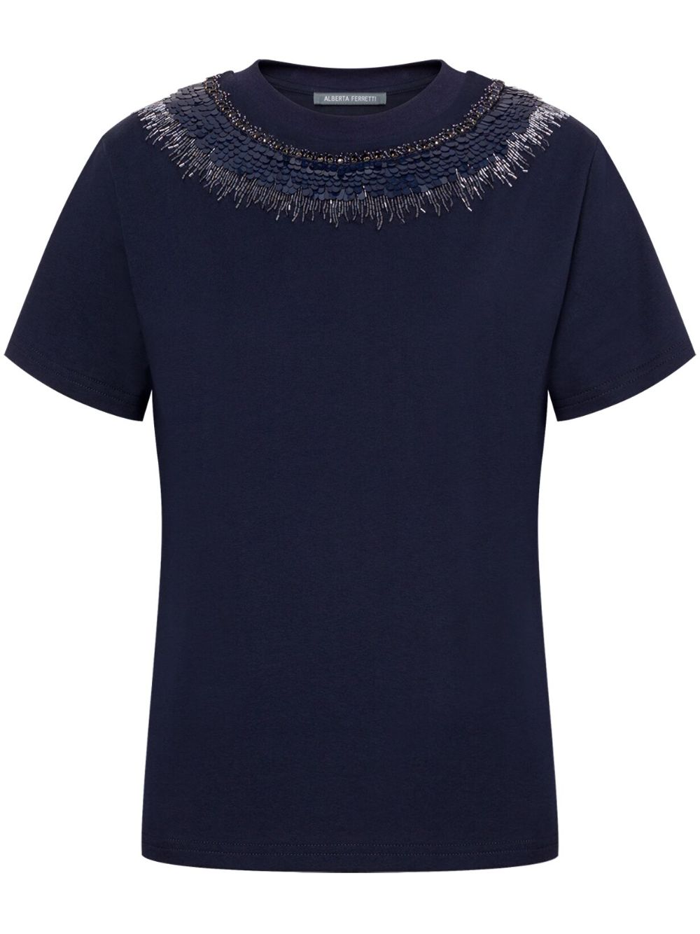 Sequin-embellished T-shirt - Blue