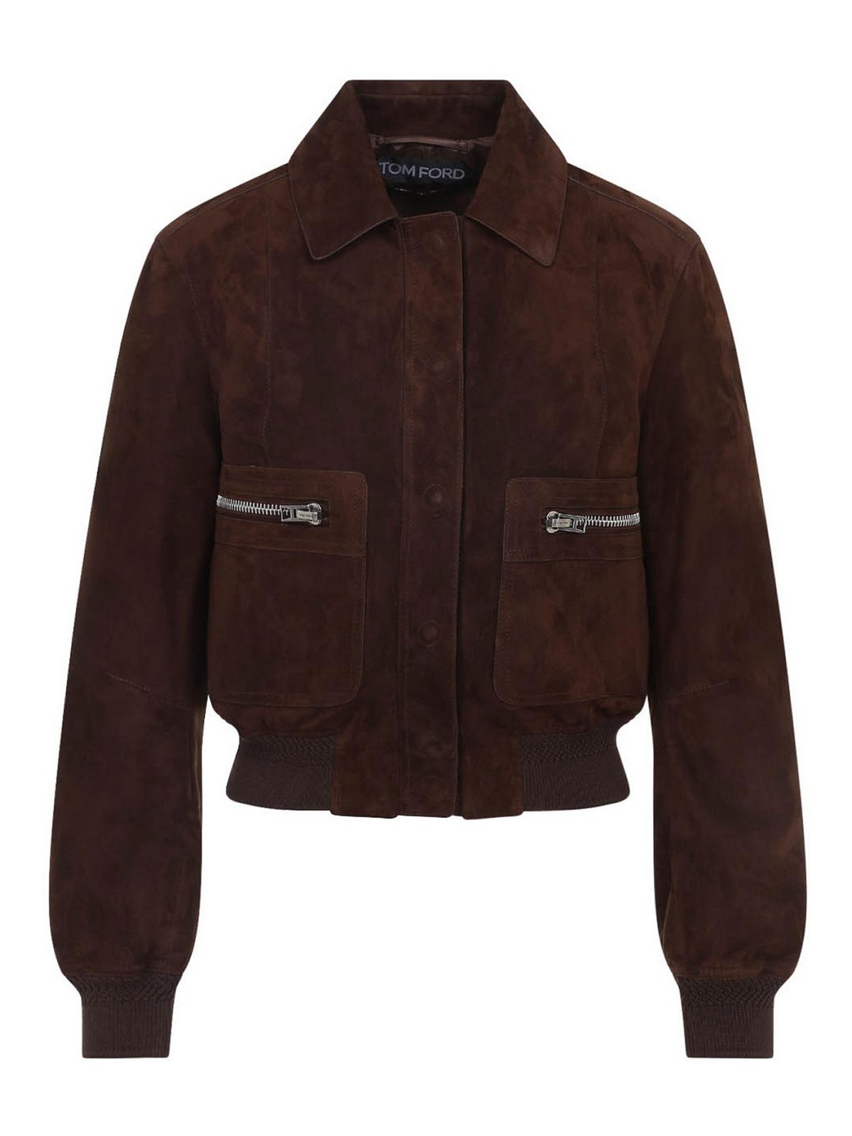 Tom Ford - lambskin suede bomber jacket point collar