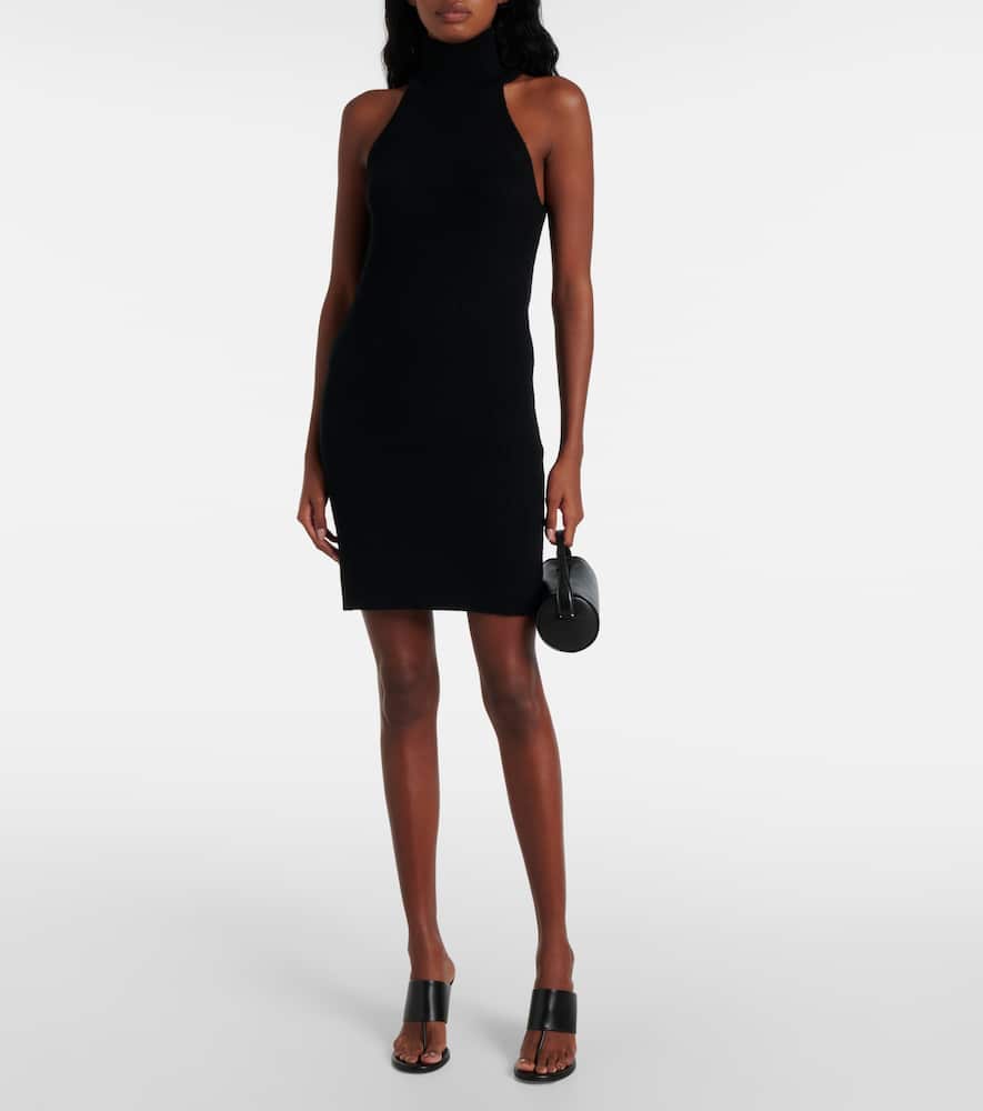 Carmen ribbed-knit cashmere minidress