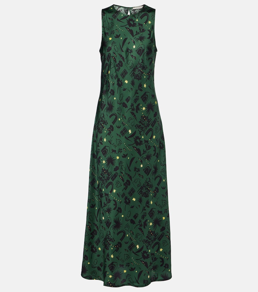 Valencia printed silk charmeuse maxi dress