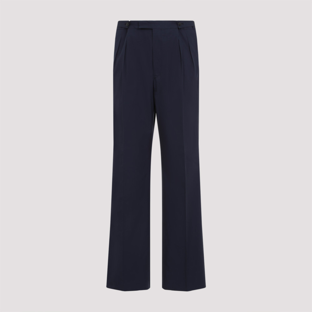 Blue Cotton Popeline Pants