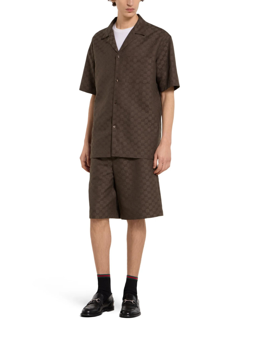 Brown Relaxed Logo Shorts
