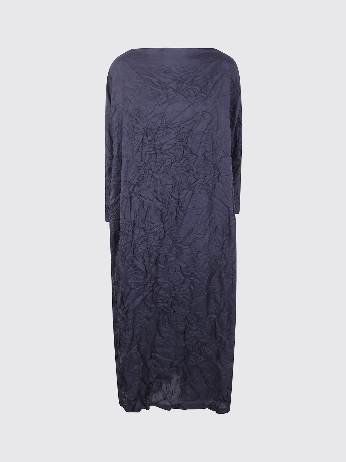 Textured silk dress - Blue