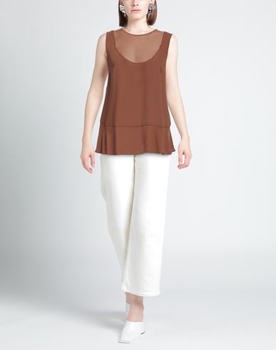 Woman Top Tan Size 8 Polyester
