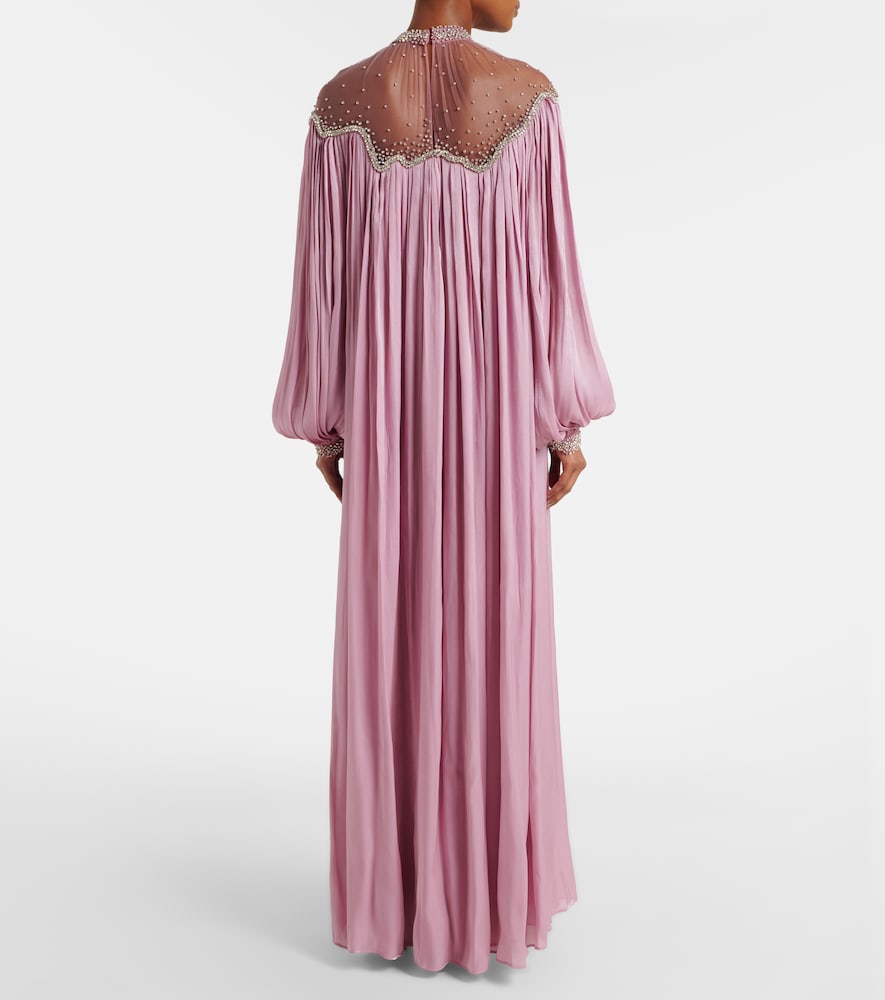 Elline embellished pleated gown