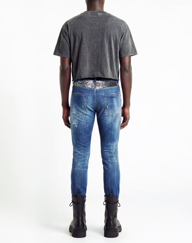 Man Jeans Blue Size 36 Cotton, Elastane