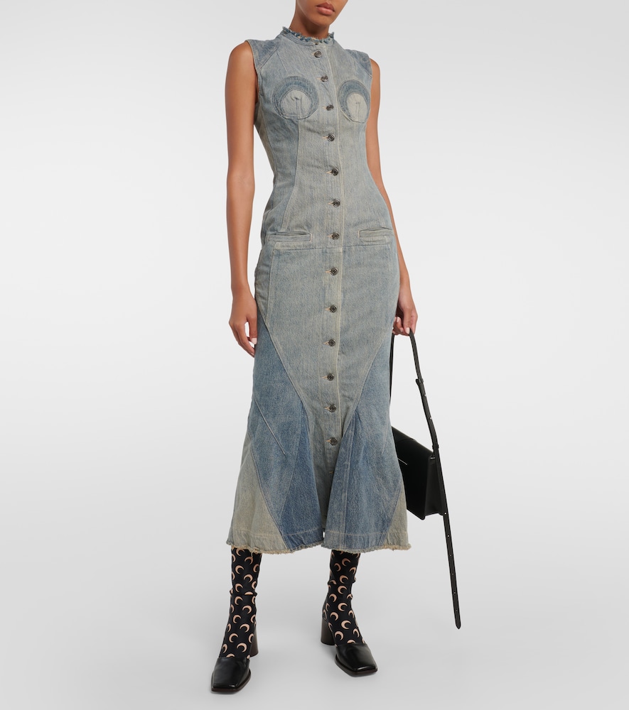 All Over Moon denim maxi dress
