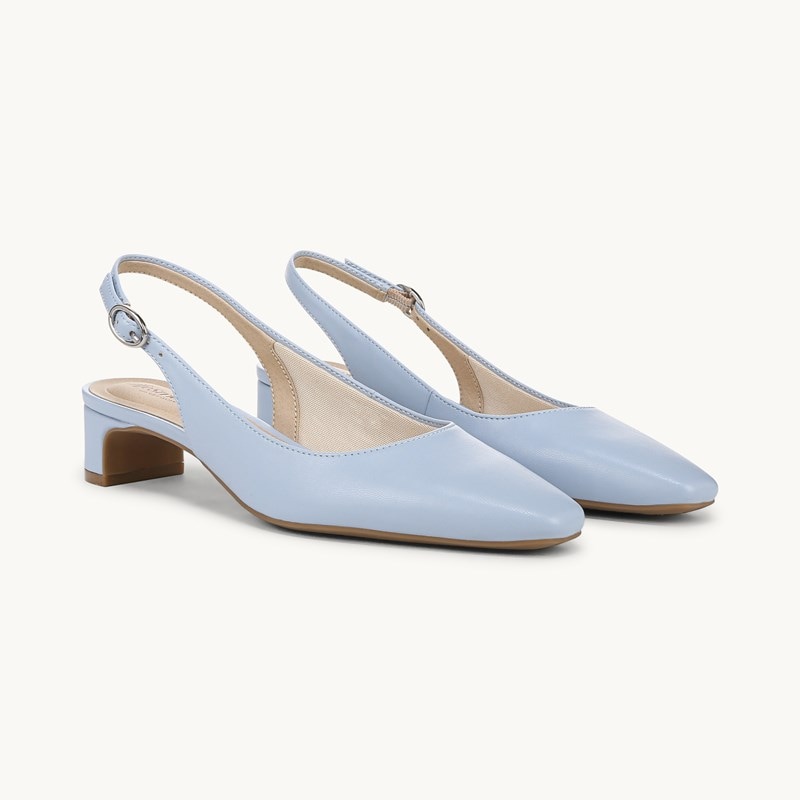 Stride Lorena Slingback Shoes Ice Blue Faux Leather