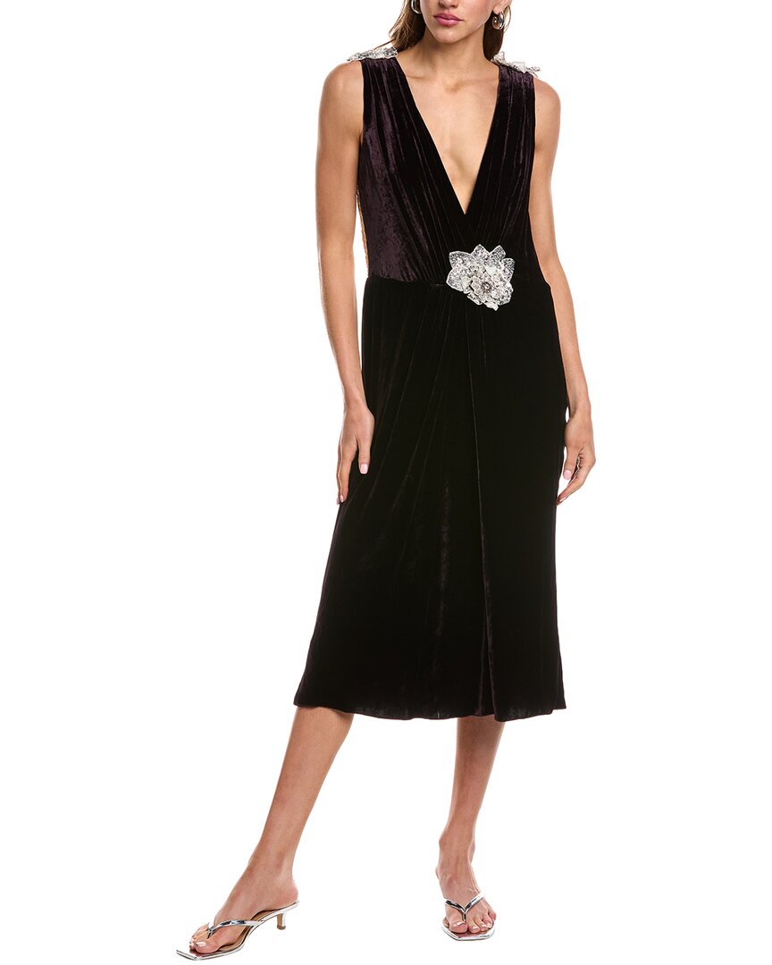Silk-Blend Midi Dress