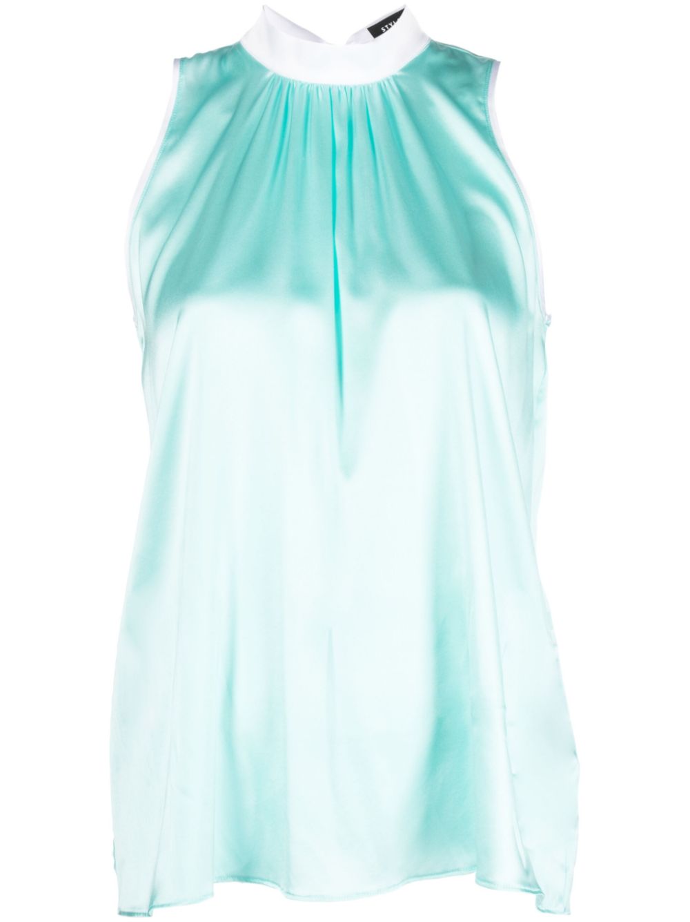 Pussy bow silk blouse - Blue