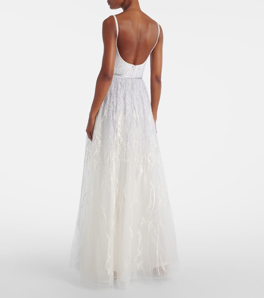 Bridal embroidered tulle gown