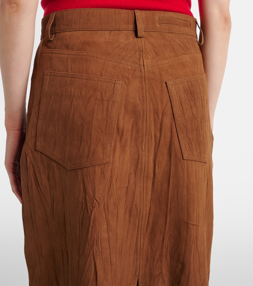 White Label Nayah suede midi skirt