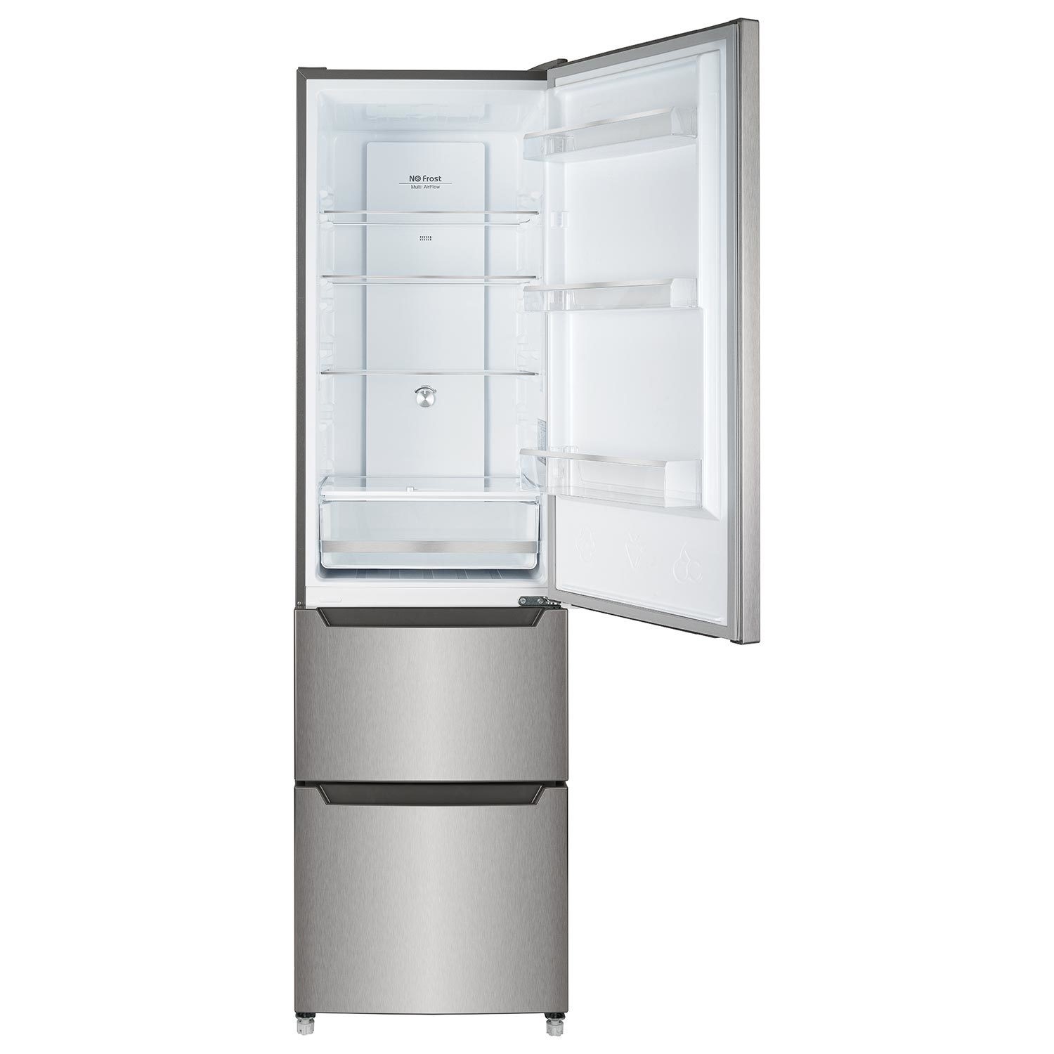 ElectriQ 282 Litre Fridge Freezer - Total No Frost in Stainless Stee