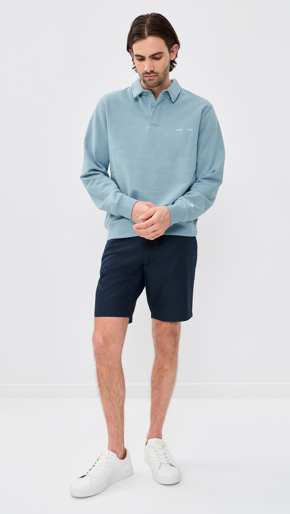 Monogram Washed Rugby Sweater Blue