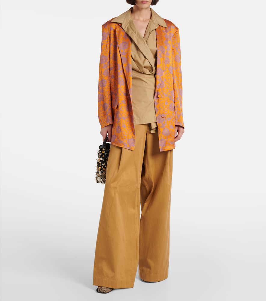 Floral jacquard blazer