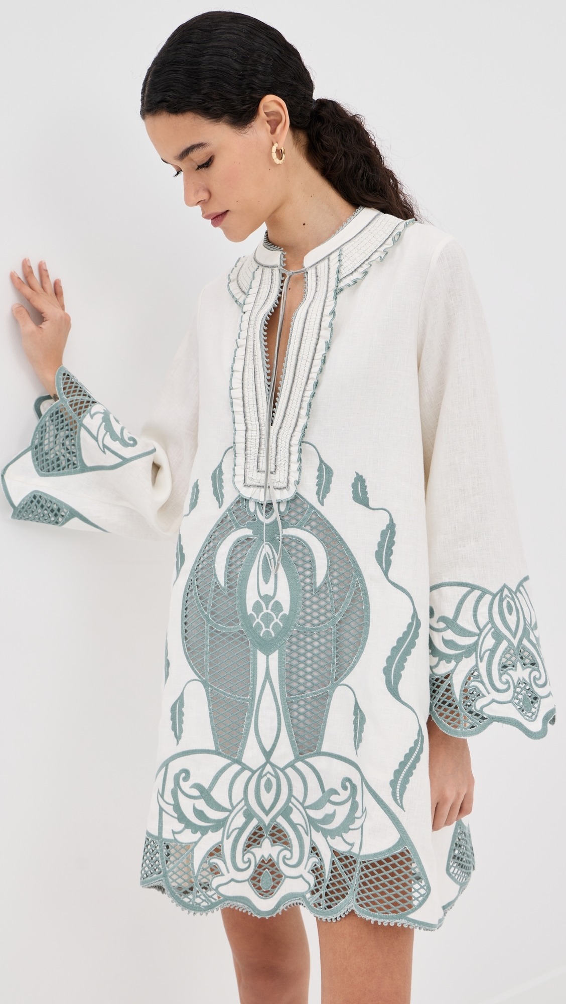 Tess Linen Mini Dress OffWhite