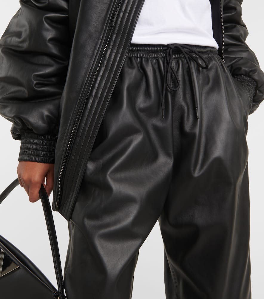 Leather sweatpants