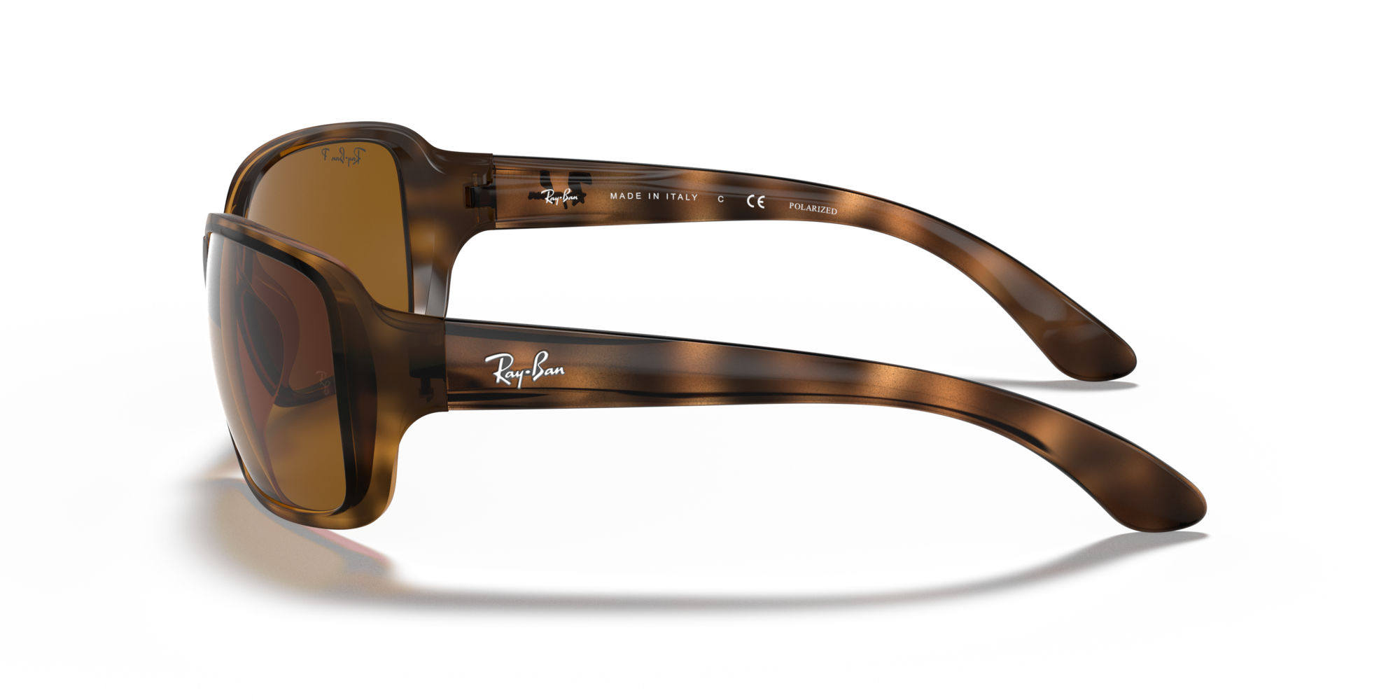 Ray - Ban Woman Ray - Ban RB4068 RB4068 642/57 Sunglasses Injected Turtle Squared Polarized
