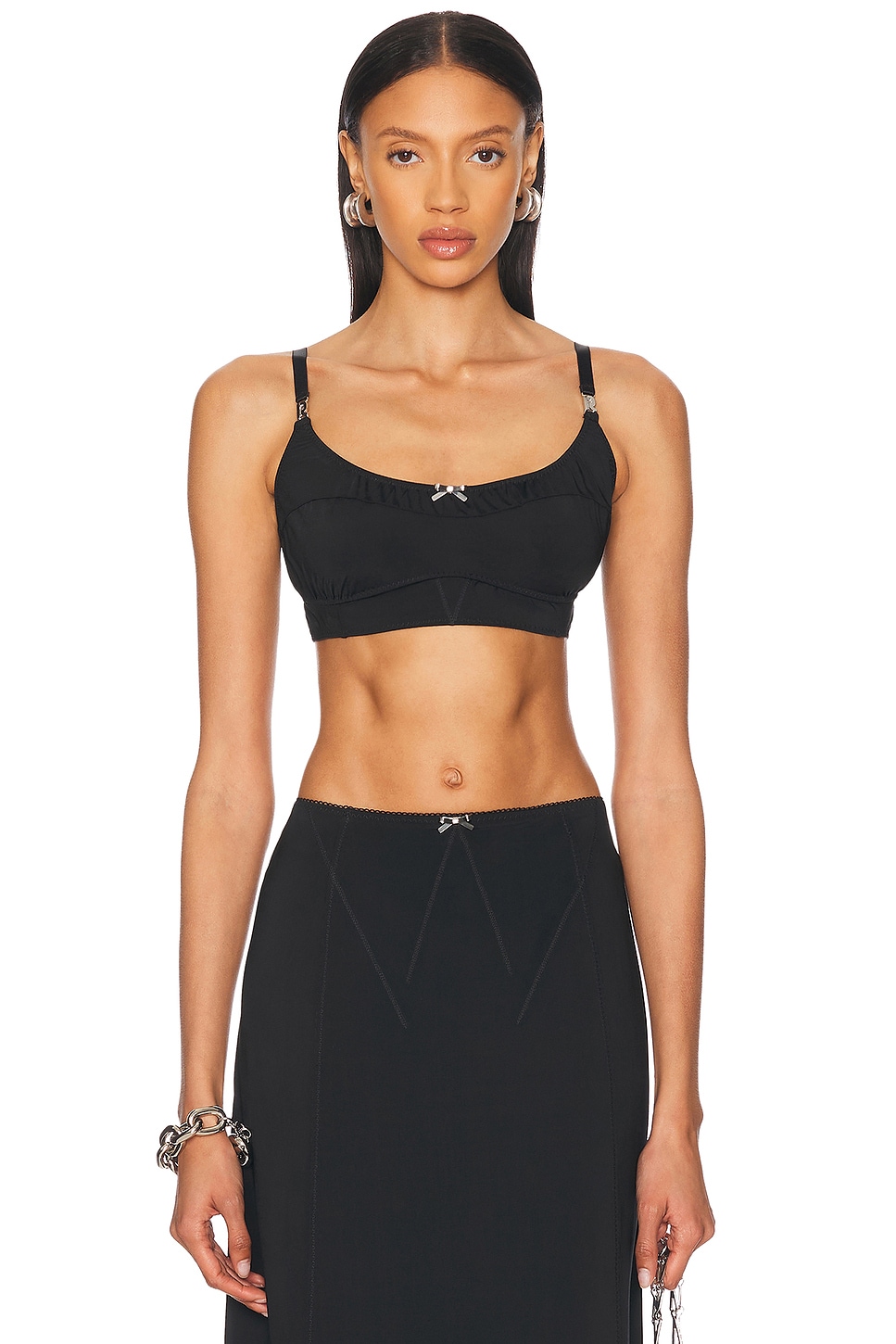 RABANNE Bralette Top in Black - Black.  42 also in 34, 36