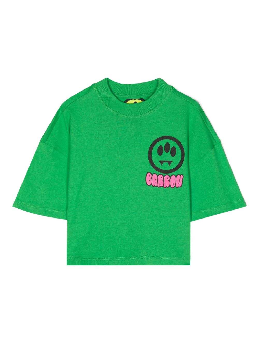 Logo-print cotton crop top - Green