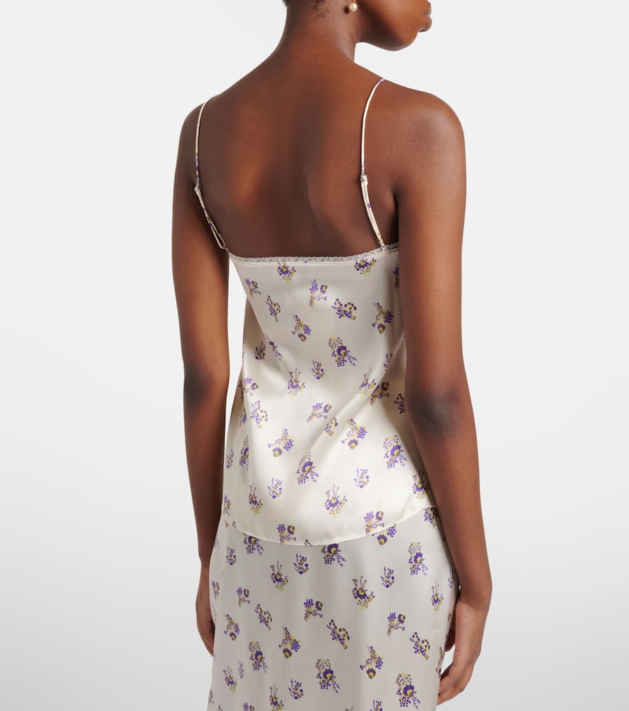 Shiny Daydream floral silk satin camisole