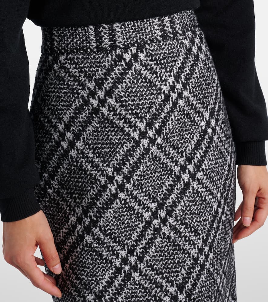 Checked wool-blend miniskirt