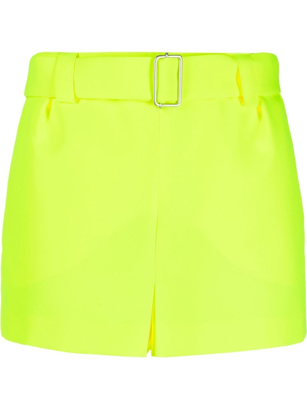 Mid-rise belted shorts - Yellow