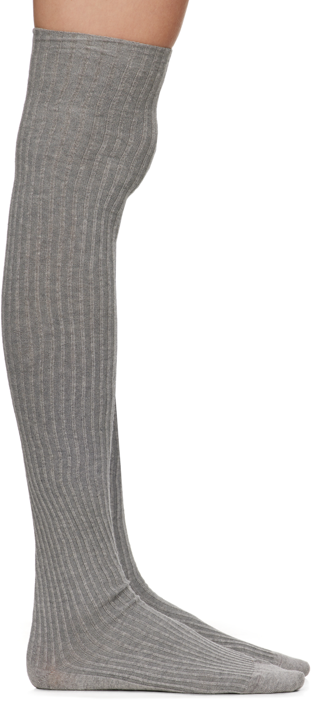 Baserange Two-Pack Black & Gray Overknee Socks
