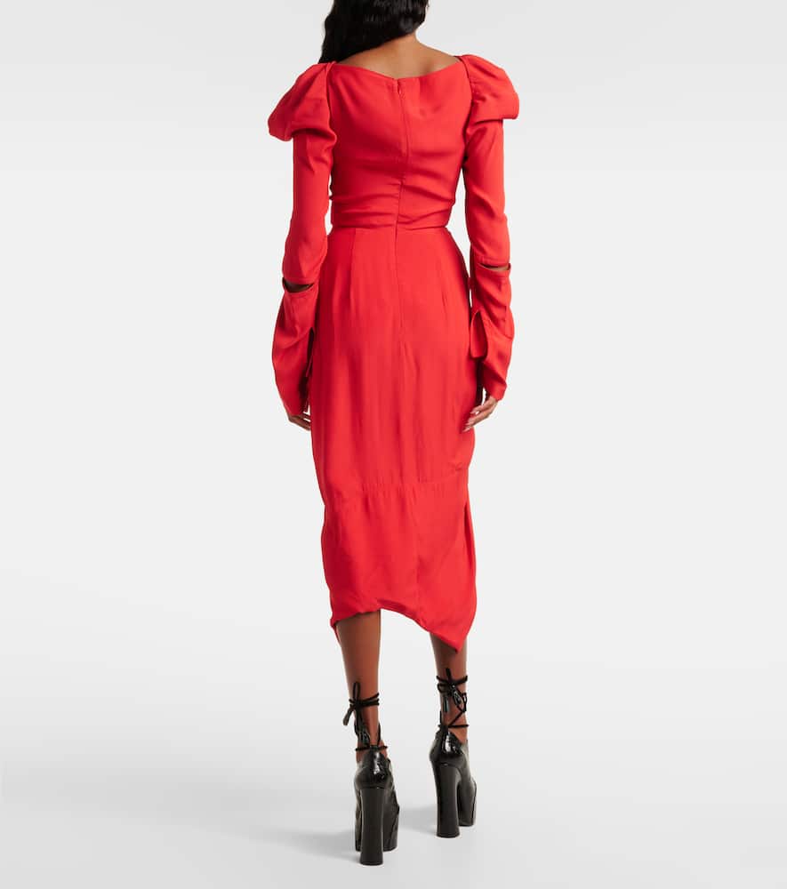 Panther draped midi dress