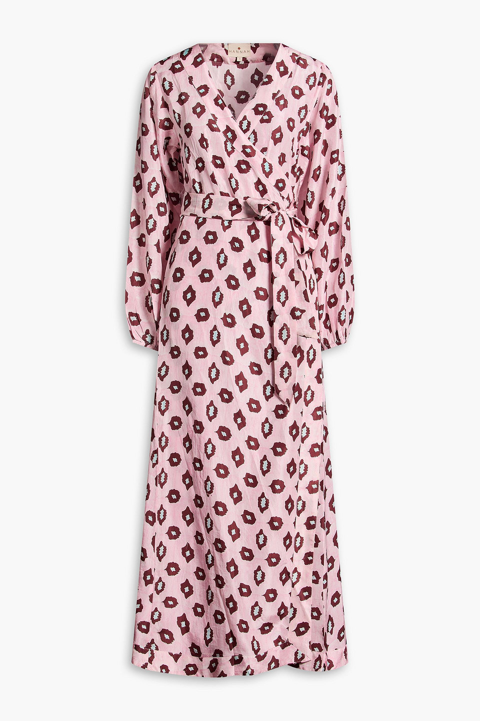 Luna printed silk midi wrap dress - Pink - 1