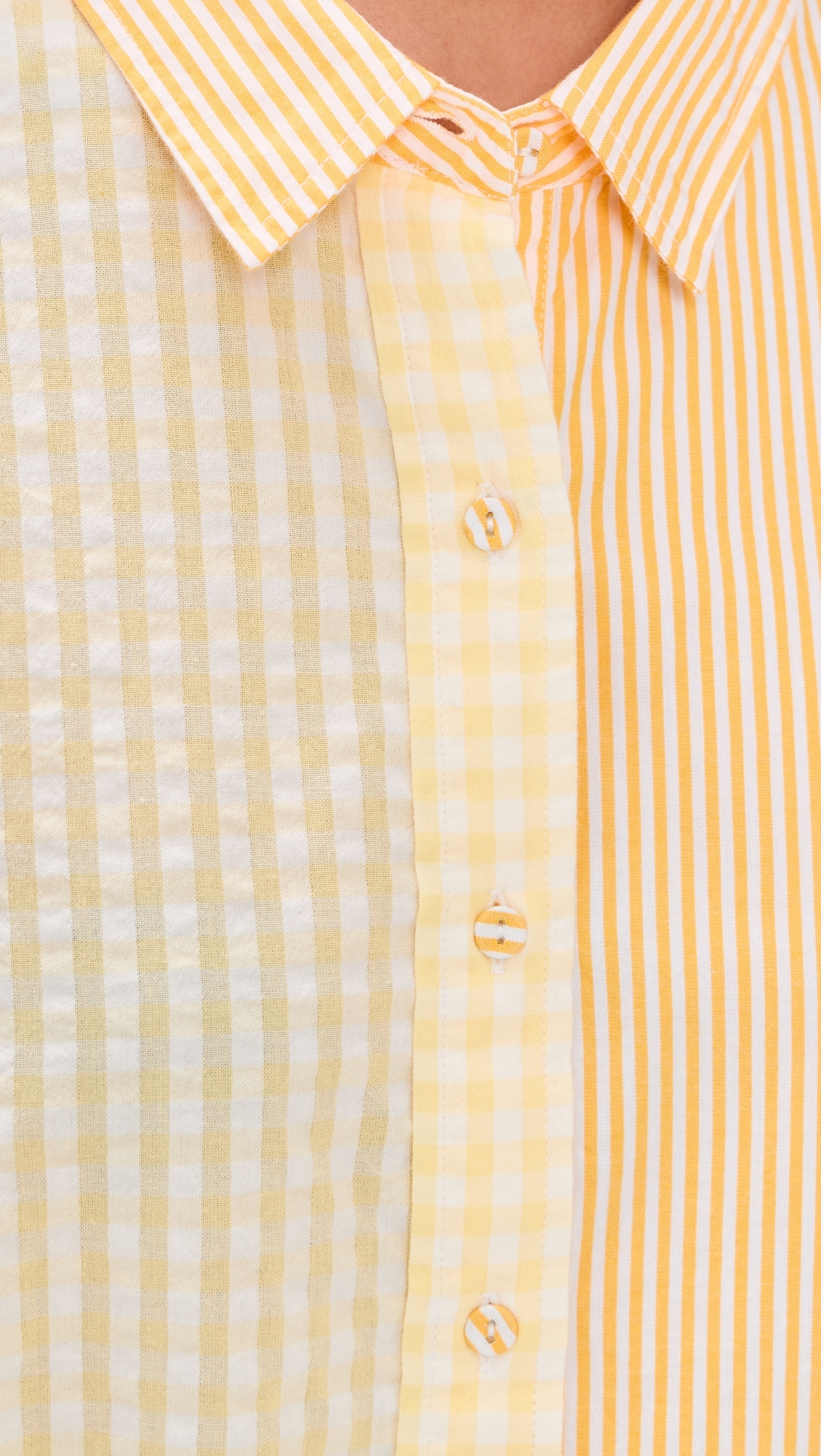 Classic Button Down Shirt Daffodil Combo Stripe One Size