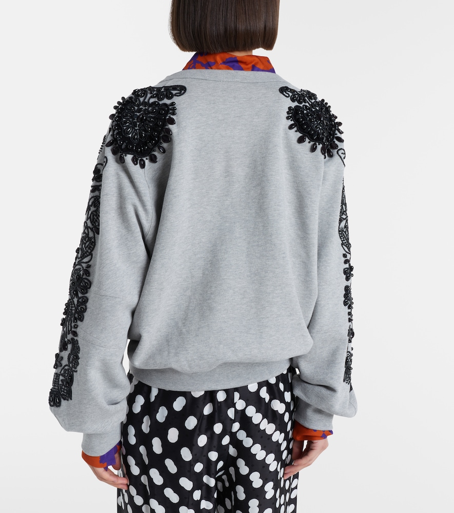 Embellished cotton jersey sweatshirt