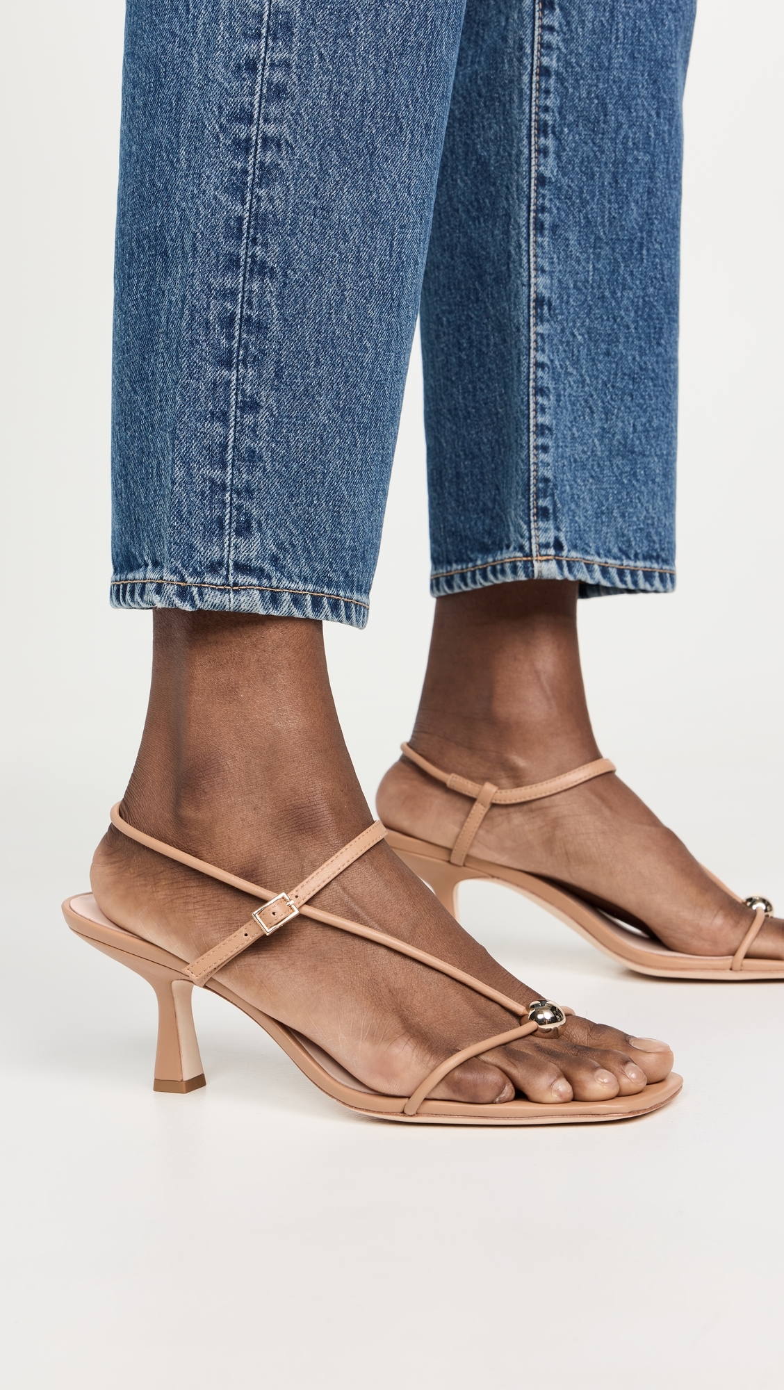 Triana Strappy Mid Heel Sandals with Ball Dune