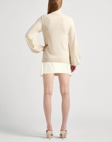 Woman Mini skirt Cream Size 2 Cotton, Elastane