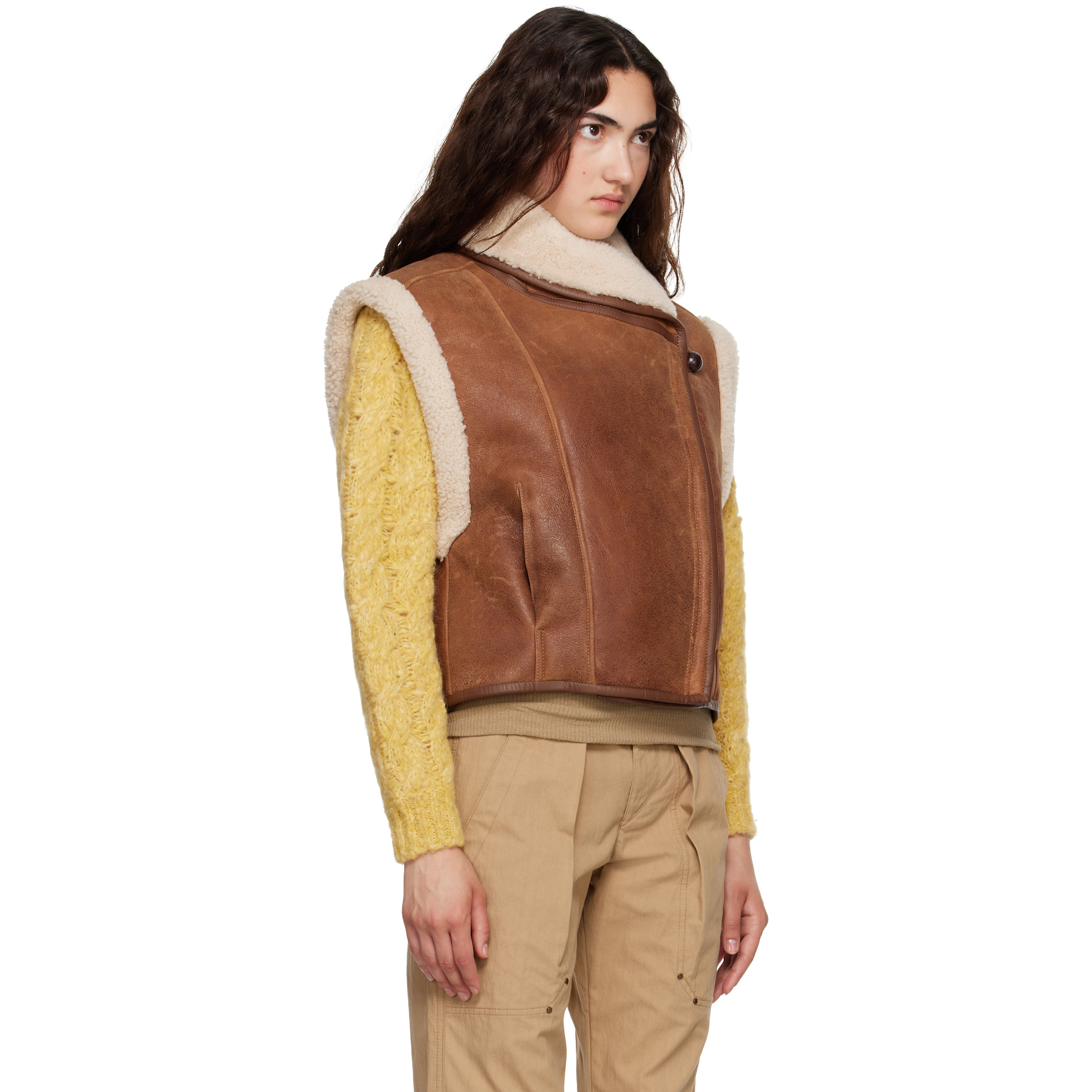 Brown Alime Shearling Vest