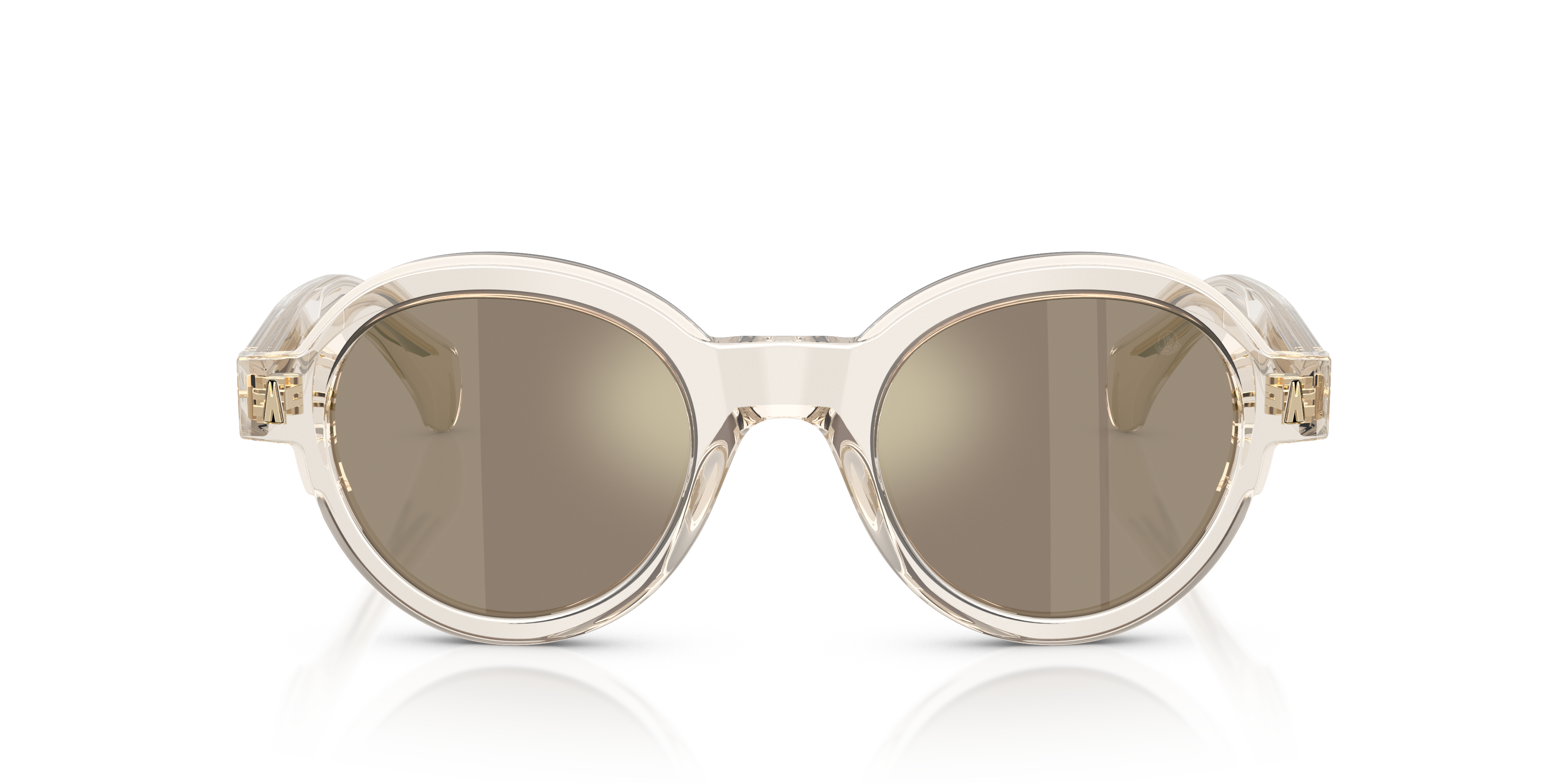 Moncler Unisex Moncler ME6003 RONDOSA 30035A Gafas de sol Acetato Blanco Marrón Redonda Espejo