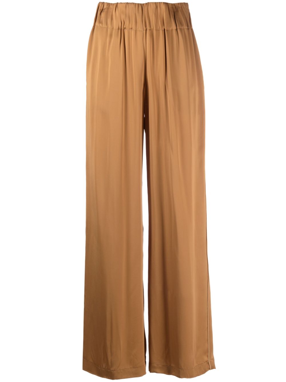 High-waist wide-leg trousers - Brown