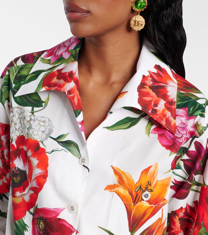 Floral oversized cotton shirt