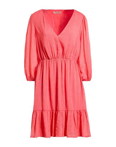 Woman Mini dress Coral Size 10 Polyester