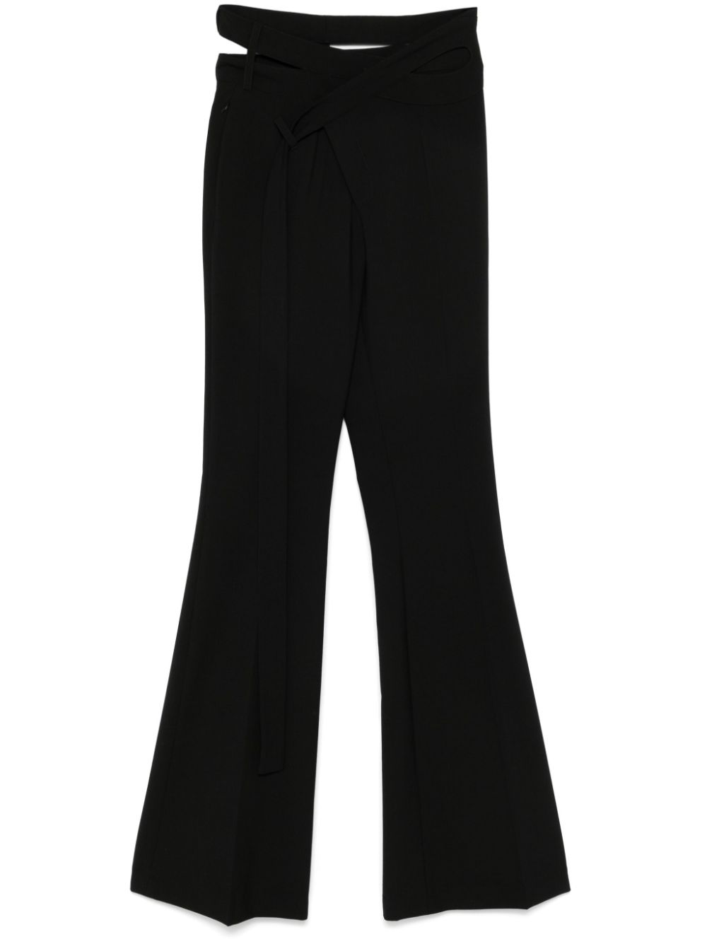Flared wrap trousers - Black
